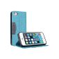Bingsale Cover Leather Case iPhone 5s 5 Case Cover with stand function in BookStyle card slots (Iphone 5S, leather bag blue)