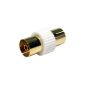 Digital Terrestrial TV Antenna RF cable coupler Female To Female Coupler Gold Plated (Electronics)