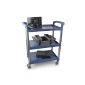 Multifunctional trolley for transport and storage with three levels, two handles and rubber rollers - stable and robust