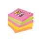 Post-it Super Sticky Notes 5 pack, neon pink, -green, orange, ultra yellow, 76 x 76 mm, 90 sheet / block (Office supplies & stationery)
