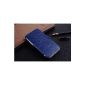 PU Leather Ultra Slim Leather Case for Samsung Galaxy S4 Leather Protective Case for Samsung i9500 (Blue)