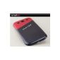 Samsung S3 aluminum red - black battery cover - Avadoo galaxy s3 flip cover Aluminum TPU Back Cover (Electronics)