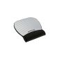 Gel wrist rest with battery-saving mouse surface (22.1 x 23.4 x 2.0 cm), fabric, silver / black (Office supplies & stationery)