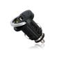 Wicked Chili Tiny Car charger connector (USB connector for mobile, tablet, Navi, 1.2 A, 12/24 V) black / silver (Accessories)