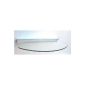 Glass shelf 50 cm oval rounded / 8mm clear glass wall profile LINO8 aluminum silver / glass shelf