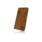 Leather bag in book format for HTC One M7 Vintage brown