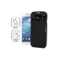 New InventCase® BLACK Flip Cover Protective Display flap S View Window with magnetic closure and Screen Protector for Samsung Galaxy S4 GT-I9500 I9505 (Wireless Phone Accessory)