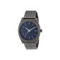 Nixon Mens Watch Time Teller Gunmetal / Blue Crystal Analog Quartz Stainless A0451427-00 (clock)