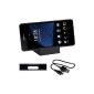 kwmobile® docking station with intelligent magnetic charging port in Black for Sony Xperia Z1 Compact - available with or without protective cover!  (Wireless Phone Accessory)