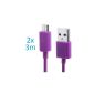 2 x Samsung Galaxy S3 data cable / charger cable / S3 / S3 Mini - Micro USB / Premium cable in purple - 3 meters - of THESMARTGUARD (Electronics)