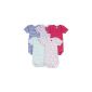 Petit Bateau - Body - Crew neck - Short sleeves - Lot 5 - Baby girl (Clothing)