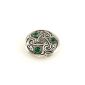 Handmade Celtic Triskele 3 green Onyx Freshwater tin brooch (jewelery)
