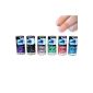 Set of 6 Super Glitter spring effect nail polish glamor look Feather Nail Polish WoW (Misc.)