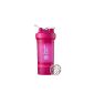 Blender Bottle prostak Shaker (650ml capacity, scaled to 450ml, 150ml & 100ml with 2 containers, 1 pill tray and Blender Ball) - pink, 1er Pack (1 x 240 g) (household goods)