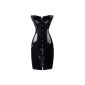 Amour-Sexy Black / Red Wetlook Gothic Punk Latex long corset with laced back queen costume dress size S / M / L / XL (Textiles)