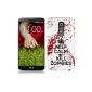 LG G2 Cover Hard Case (Hard Back) Case Case Cover - Keep Calm and Kill Zombies Pattern Protective Case for LG G2 - White and Red (Electronics)