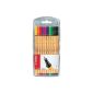 Stabilo Point 10 Pens-felt pouch 0.4mm Assorted Colours (Office Supplies)
