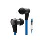 deleyCON SOUND TERS S6-M - Headset Earphones - In-ear design headset with microphone and control function for phone / listening to music - Blue (Personal Computers)
