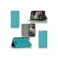 Wiko Rainbow / Rainbow Wiko 4G Bag Leather Case Cover with Stand turquoise - Accessories Case Wiko Rainbow Flip Case Cover (PU leather, cell phone pocket Turquoise) - XEPTIO Accessories (Electronics)