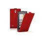 Membrane - Ultra Slim Red Klapptasche shell Huawei Ascend G700 (U8950) - Flip Case Cover + 2 Screen Protector (Electronics)
