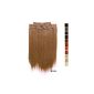 Cosplayland -BK14 7 Piece Clip-In Extensions straight hair piece hair extension set - golden brown (Personal Care)