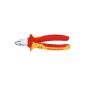 KNIPEX 70 06 160 Diagonal Cutter chrome plated insulated with multi-component grips, VDE-tested 160 mm (tool)