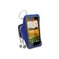 Blue iGadgitz Sport Armband Jogging Gym Reflective Slip for HTC One S Android Smartphone (Electronics)