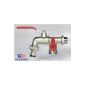 Double-outlet tap ball drain valve with additional matt chrome finish, brass