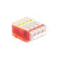 4 Compatible Canon CLI-521Y Jaun Ink cartridges with chips for printers Canon Pixma iP3600, iP4600, iP4700, MP540, MP550, MP560, MP620, MP630, MP640, MP980, MP990, MX860, MX870 (Office Supplies)
