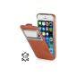StilGut, UltraSlim, exclusive wallet in genuine leather with flap and little porthole (iOS 7) 5 & iPhone 5s Apple, cognac (Wireless Phone Accessory)