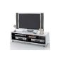 TV Lowboard JEFF XL table furniture MediaElement Sideboard White Graphic Black