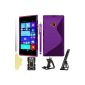 BAAS® Nokia Lumia 730/735 - S-Line Silicone Gel Case + 2X Screen Protector Film + Stylus + Office Support (Electronics)
