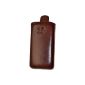 Original Suncase genuine leather bag (flap with retreat function) for Doro PhoneEasy 410gsm in brown (Accessories)