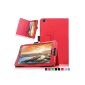 Britain Broadway Lenovo Idea Tab A8-50 8-inch tablet Folio PU Leather Slim folio cover, fit 8inch tablet only for Lenovo Idea Tab A8-50.  (Red) (Electronics)