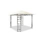 Metal gazebo 3 x 3 m with wrought iron ornaments, anthracite-gray powder coating, roof shade of cream, Polyester 180 gr (garden products)