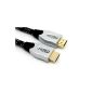 LCS - GREY - 1M - Cable HDMI 1.4 - 2.0 - Professional - 3D - 4K Ultra HD 2160p - Full HD 1080p - Audio Return Channel (ARC) - Video Signal High performance with Ethernet - gold plated connectors (Electronics)