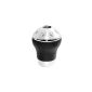 Eufab 17450 Alu-Leather shift knob with 6 Allen screws, black leather, with or without lift-up reverse