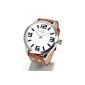 Oozoo watch with leather strap XXL - White / Cognac - C5502 (clock)
