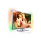 Philips 42PFL7606K / 02 107 cm (42 inches) Ambilight 3D LED-backlit TV (Full HD, 400Hz PMR, DVB-T / C / S, Smart TV) silver gray (Electronics)