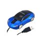 Daffodil WMS207B Mini Optical Mouse Wheel to Plug and Play USB Car Shape with LED lights front and rear - Computer mouse with 3 buttons, wheel and DPI 800 - For Laptop / Notebook / Desktop - Compatible with Microsoft Windows (7 / XP / Vista) and Apple Mac (OS X +) - Porsche Blue (Electronics)