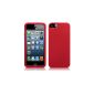 Amufi soft silicone case with a non-glare screen protector kit and stylus for iPhone 4 4G 4S Red (Electronics)
