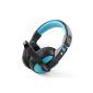 MENGS® Stereo Gaming Headset & microphone ear Cosonic CT-770 for PC / Laptop / MSN / Skype with Microphone - Blue (Electronics)