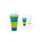 Alsino 2, select in 1 cup Snack Cup mug with silicone straw straw cup Snack: BE-02 cyan (household goods)