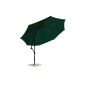 Offset umbrella Ø 350cm parasol sunshade UMB01 green (garden products)