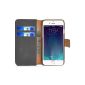 JAMMYLIZARD | Leather Case Retro Wallet Case for iPhone 6 4.7 inch, gray (Electronics)