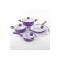Grafe Stayn 8-piece ceramic saucepan and pan set in different colors (Purple) (household goods)