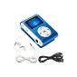 Swees® MINI MP3 PLAYER SCREEN LCD 4GB with FM Radio Blue