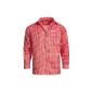 Men dress shirt red / white checkered with roll-up sleeves, in size.  S to 3XL (Textiles)