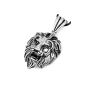 MunkiMix Stainless Steel Pendant Necklace Punk Silver Lion Man, chain 58cm (Jewelry)