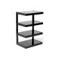 NorStone Esse Hifi Stereo cabinet elegant and original Gloss Black finish 4 shelves and tempered glass Black (Accessory)